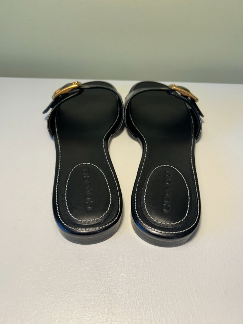 Coach Women's Margot Leather Flat Sandal - Picture 8 of 16